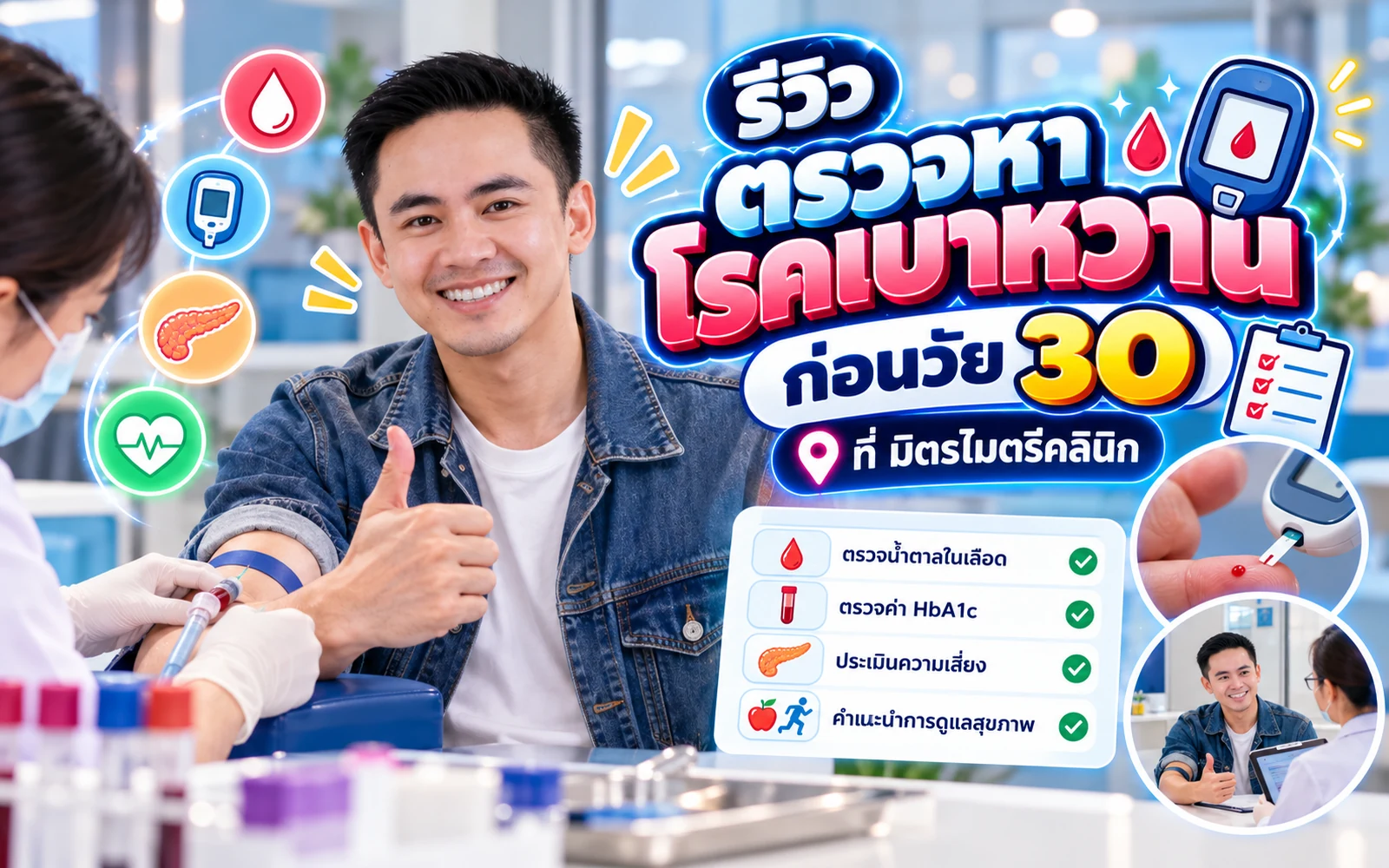 ภาพปกบทความ: รีวิวตรวจเบาหวานก่อนวัย 30: ใครควรตรวจและผลบอกอะไร