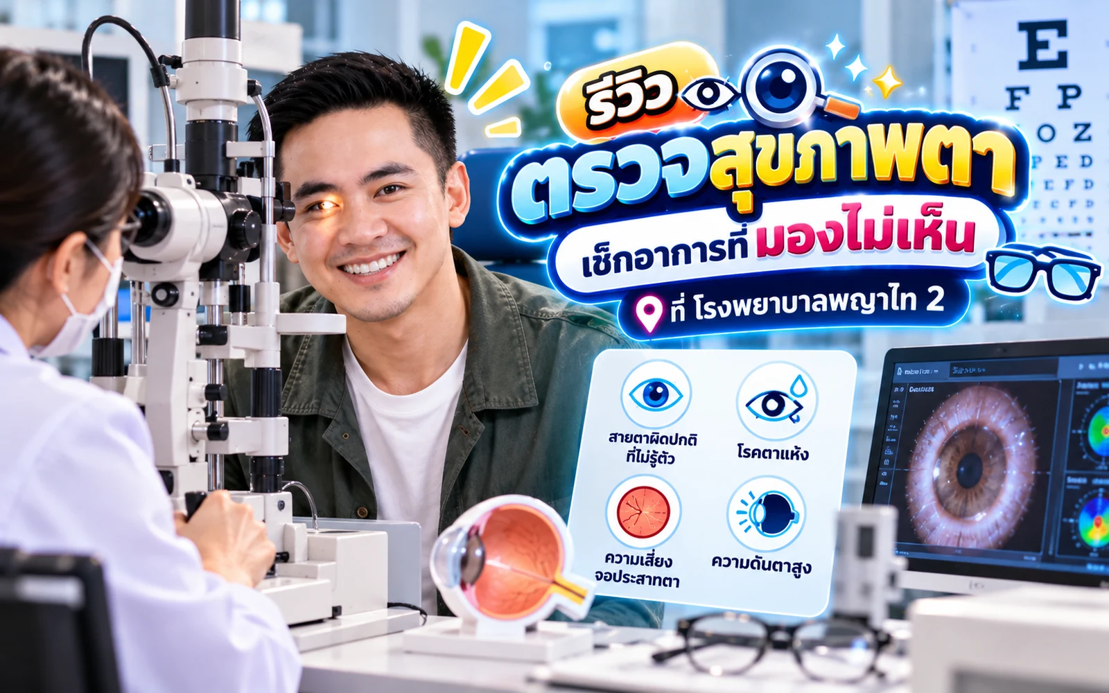 ภาพปกบทความ: รีวิวตรวจสุขภาพตาที่พญาไท 2: ตรวจอะไรบ้างและเตรียมตัวอย่างไร