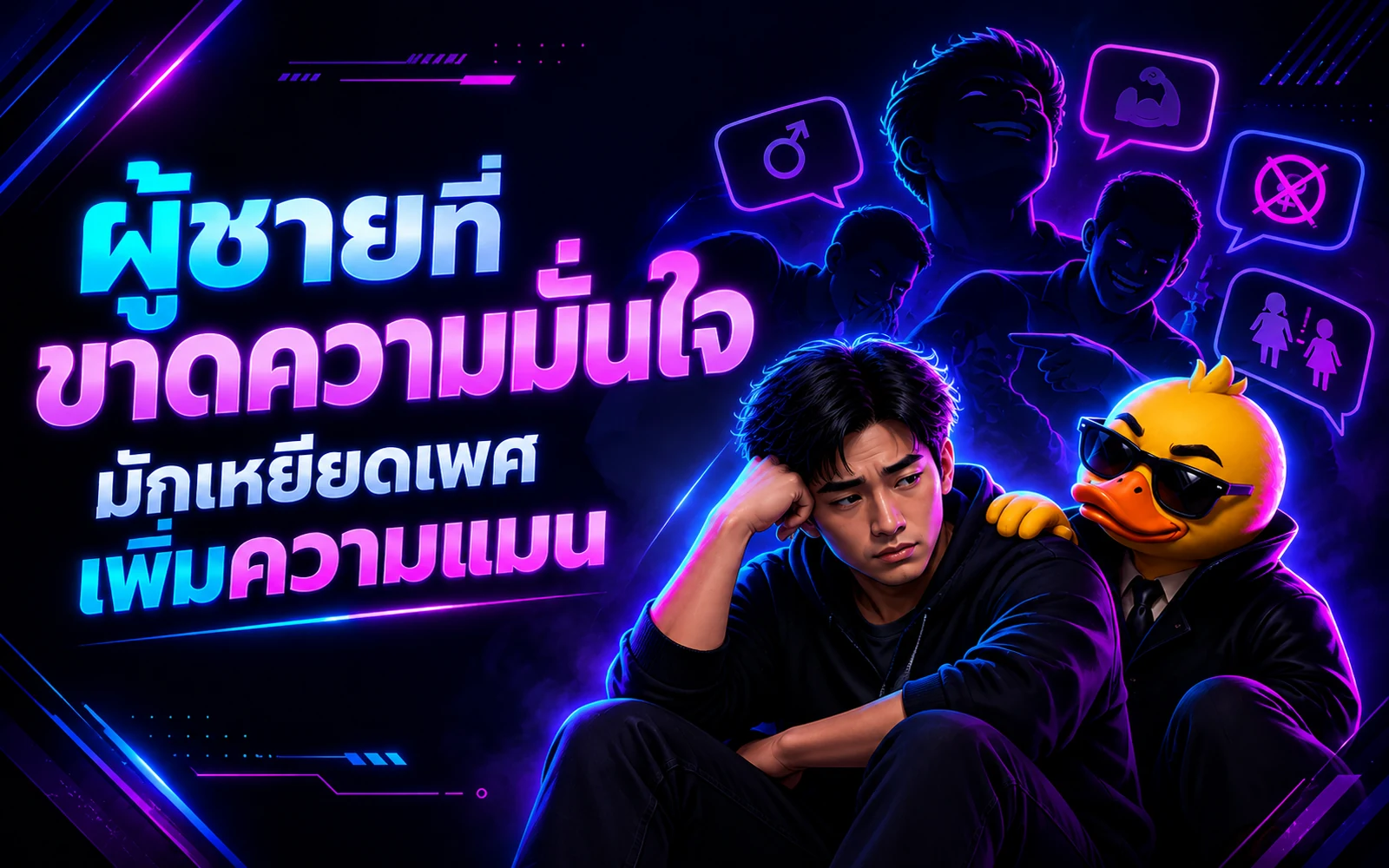 ภาพปกบทความ: ผู้ชายที่ขาดความมั่นใจมักใช้มุกเหยียดเพศเพื่อความแมน: ทำไมผู้ชายชอบพูดมุกเหยียดเพศ