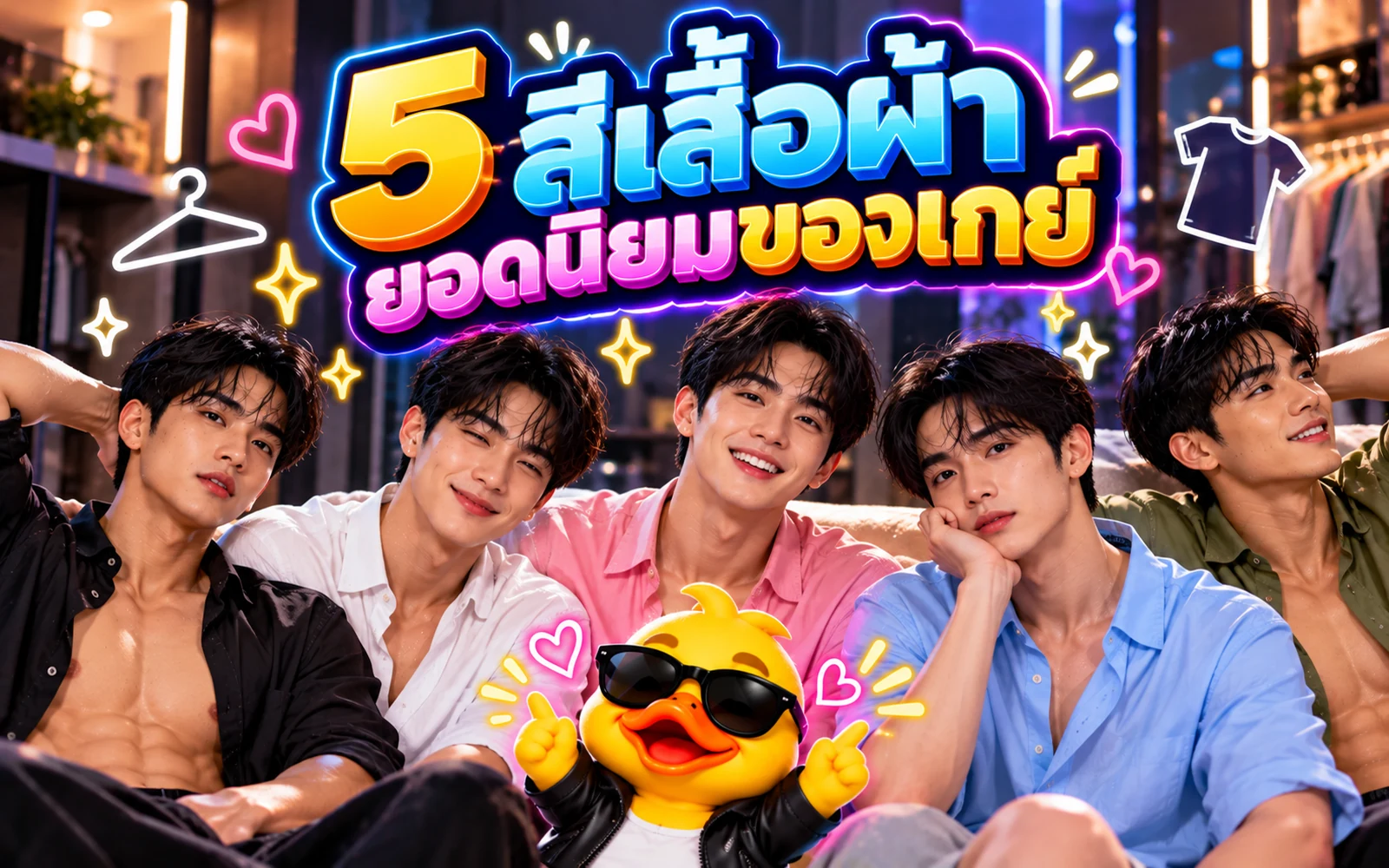 ภาพปกบทความ: 5 สีเสื้อผ้ายอดนิยมของเกย์: สีเสื้อผ้าที่เกย์นิยมใส่