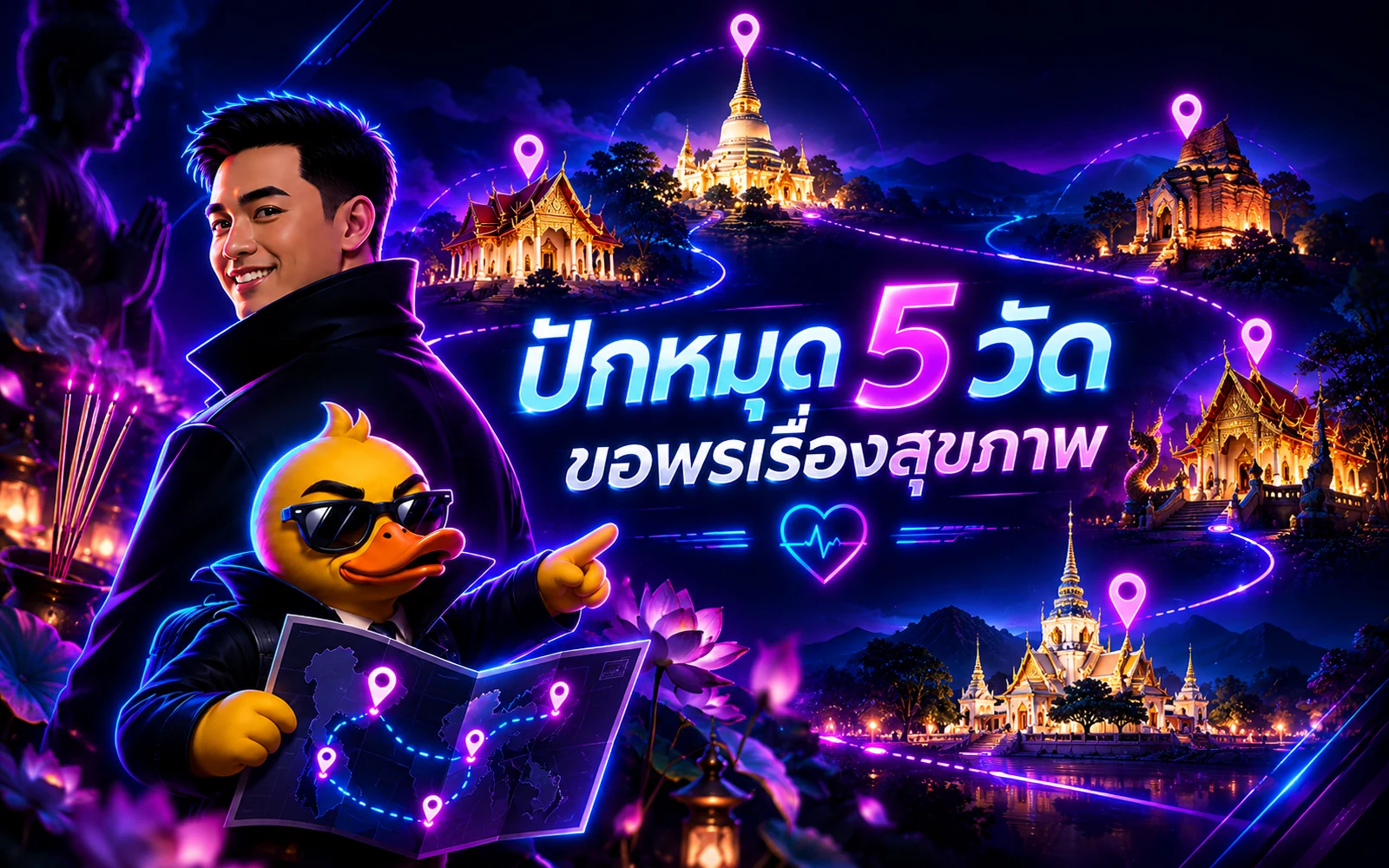 ภาพปกบทความ: ปักหมุด 5 วัด ขอพรเรื่องสุขภาพ: เช็กเวลาทำการก่อนไปไหว้พระ