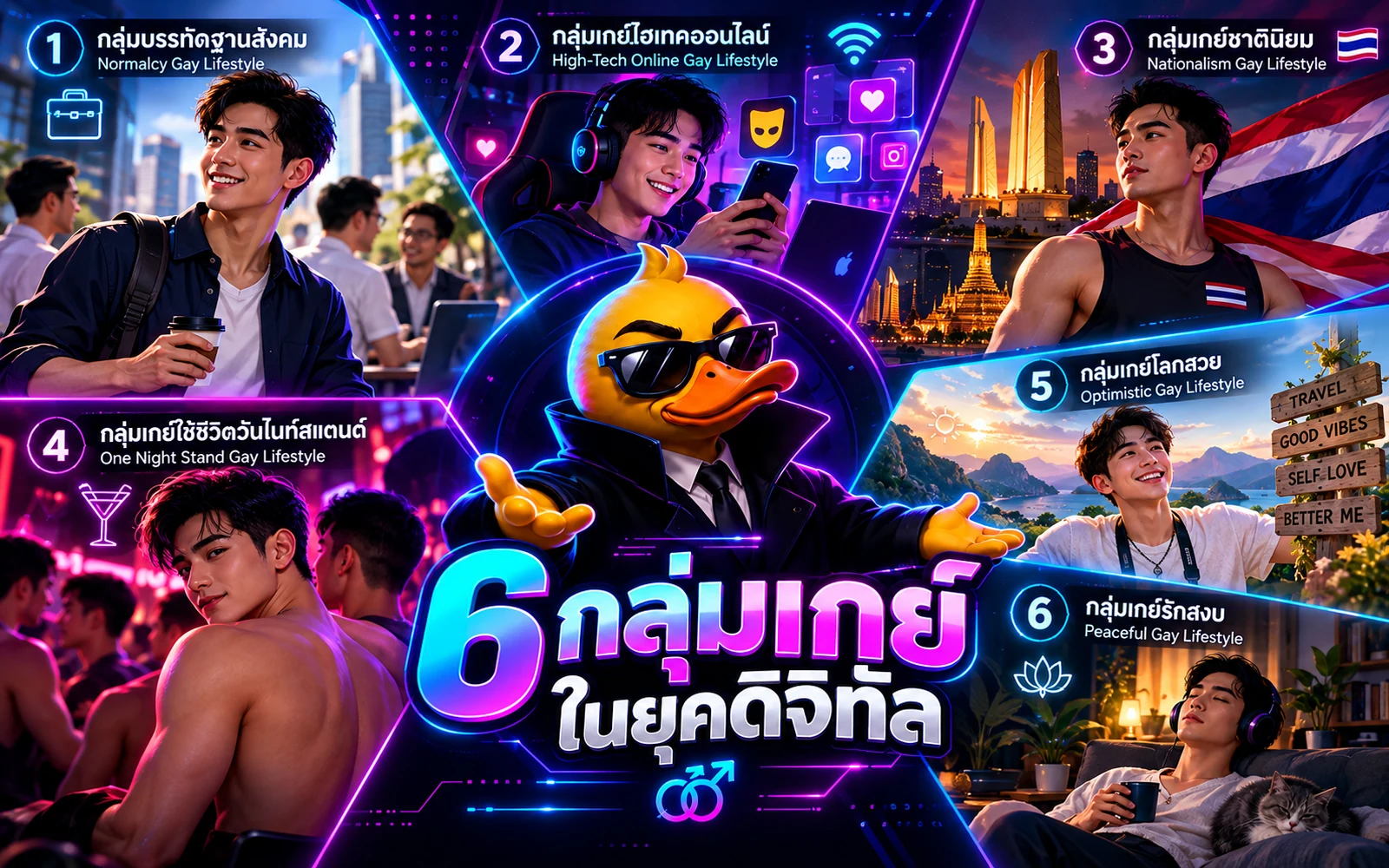 ภาพปกบทความ: 6 กลุ่มเกย์ในยุคดิจิทัล: ประเภทเกย์ในโลกออนไลน์