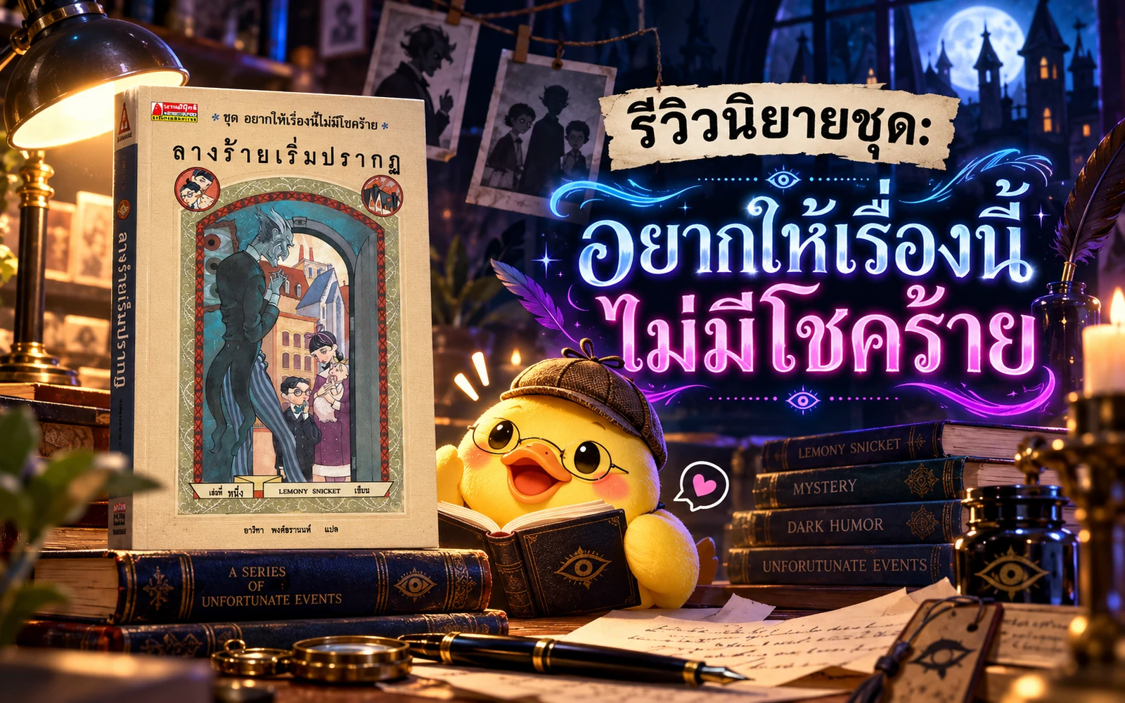 ภาพปกบทความ: รีวิวนิยายชุด : อยากให้เรื่องนี้ไม่มีโชคร้าย: สรุปสั้น ๆ ก่อนอ่านรีวิวเต็ม