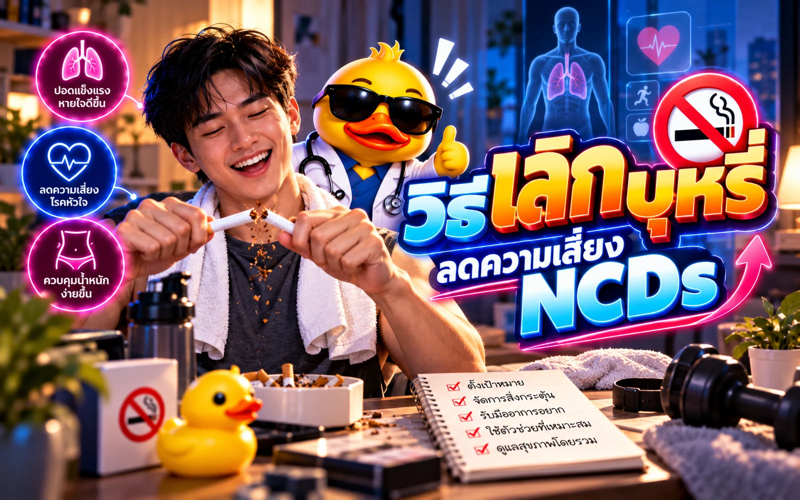 ภาพปกบทความ: วิธีเลิกบุหรี่ ลดความเสี่ยงโรค NCDs