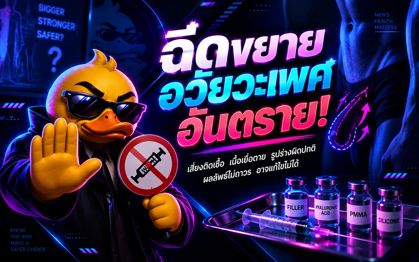 ภาพปกบทความ: ฉีดขยายขนาดอวัยวะเพศอันตราย: คำเตือนจากกรม สบส. ที่ยังใช้ได้ถึงวันนี้