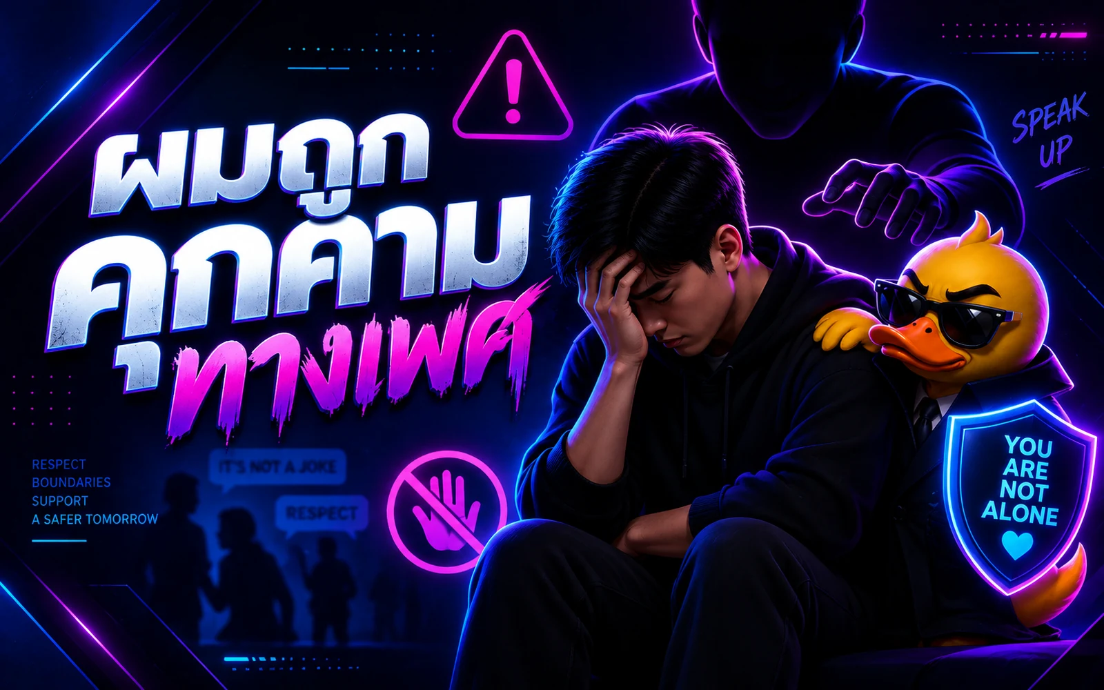ภาพปกบทความ: ผมถูกคุกคามทางเพศ: เรื่องเล่าและช่องทางขอความช่วยเหลือ