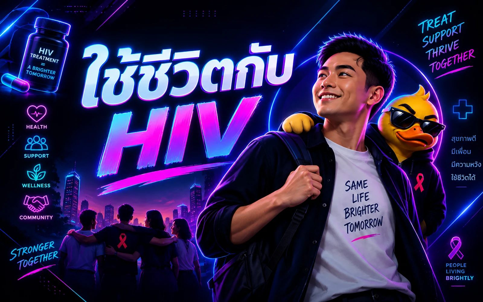 ภาพปกบทความ: ใช้ชีวิต กับ HIV: อัปเดตแนวคิด U=U และอายุขัยที่ใกล้เคียงคนทั่วไป