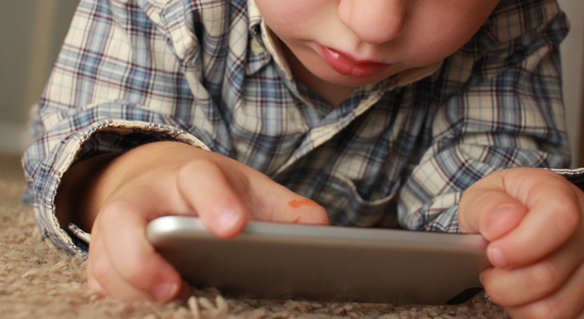 Boy with smartphone