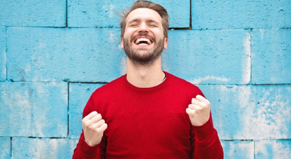 a man smiling